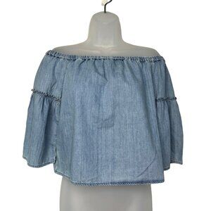 Madewell Blue Off-Shoulder Blouse